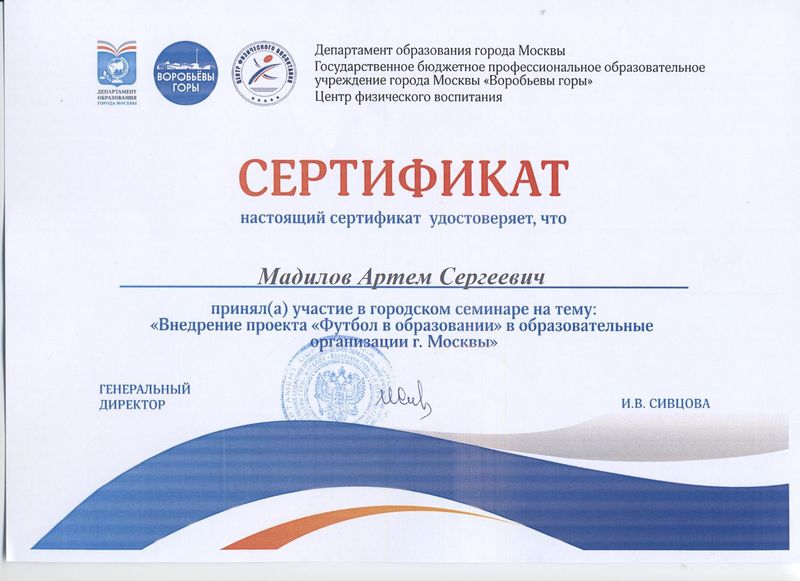 Файл:Сертификат ГБПОУ Воробьевы горы 2017 Мадилов А.С.jpg