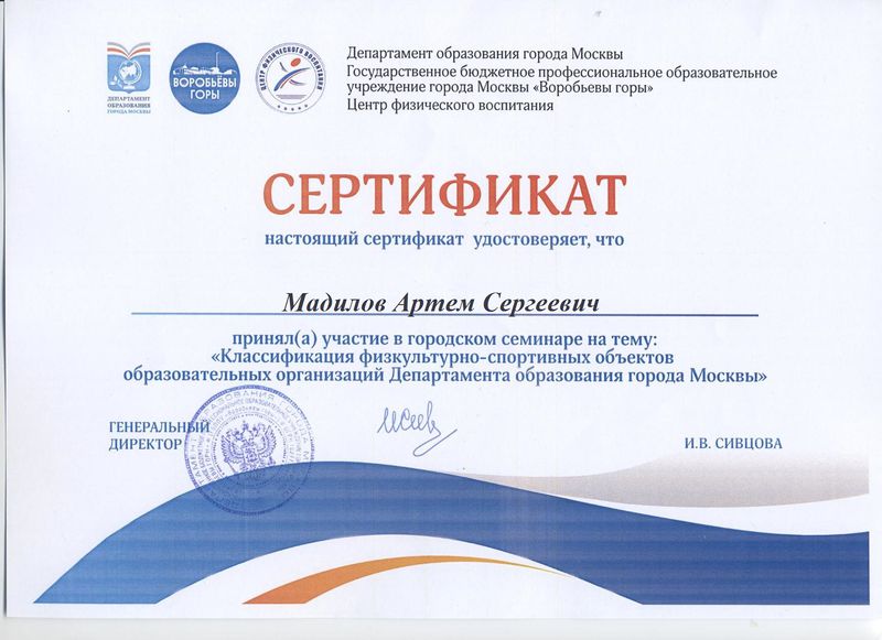Файл:Сертификат ГБПОУ Воробьевы горы Мадилов А.С.jpg