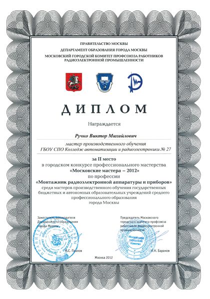 Файл:Диплом Московские мастера 2012 Ручко В.М.JPG