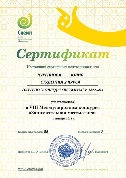 Файл:Сертификат участника Всероссийского конкурса Куренновой Ю..jpg